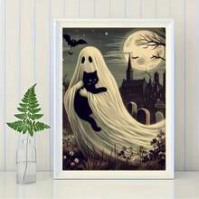 5D Diamond Painting Full Drill Art Kit, Large Size 40cmx50cm/15.8x19.69in, 30cmx40cm/11.8x15.8in, "Halloween Ghost" Diamond Art, Mosaic Craft - Suitable For Office Decor, Halloween, Thanksgiving, Birthday And Home Decoration - "Lucky Charm Bring Me Home" - View 3