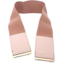 Womens 3" Wide Belt Elastic Stretch Cinch Waistband Lady Cummerband - Pink Belt - View 2
