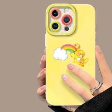 Tema de nube arcoíris del Oso Divertido Amarillofunda de teléfono Fundas compatibles con ,Apple,VIVO,OPPO,,, y Honor.Fabricadas en silicona TPU,ofrecen protección contra golpes y caídas. - Blanco - Ver 4