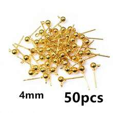 50pcs 3/4/5mm Ball Stud Earring Basic Pins Stoppers Connector For DIY Jewelry Making Accessories Supplies - Ball Stud Pins - View 23