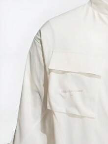Chaqueta informal de manga larga con cuello alto y logo de Adidas para hombre, color blanco. - Blanco - Ver 4