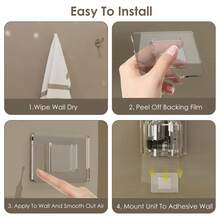 1pc No-Drill Toothbrush Holder Bathroom Wall-Mounted Shower Gel Wash Liquid Cosmetic Rack Toothpaste Toothbrush Cup Holder Bathroom Accessories Bathroom Hanging Decor - Multicolor - View 10