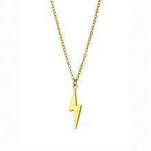 Collana da uomo in acciaio inossidabile a forma di fulmine - Regalo di moda per uomo, collana per il fidanzato, catena cubana - Accessorio unisex, regalo per Natale, Capodanno, San Valentino - fulmine - Visualizzare 8