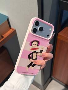 Officially Licensed Paul Frank Liquid Silicone Phone Case, Full Coverage Anti-Drop Protection For Camera, Listening To Music Monkey Striped Pattern, New Style Compatible With Iphone 11/12/13/14/15/16/17/18 Pro Max Phone Protective Cover, Holiday Gift, Daily Commute, Daily Anti-Drop Highly Attractive Model - Multicolor - View 4