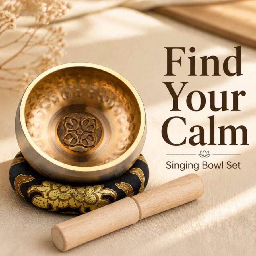 Vajra Singing Bowl 3.15 Inch Nepalese Craftsmanship, With Bright And Crisp Sound, Suitable For Meditation, And Can Also Be Given As A Gift - Cross Shaped Pestle Singing Bowl - View 1