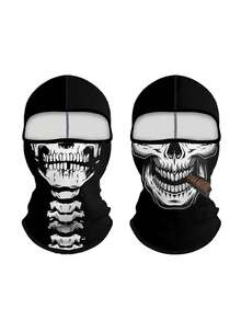 1 pezzo/2 pezzi Maschera facciale unisex autunnale/invernale elastica e assorbente con stampa, copricapo per escursionismo, motociclismo, tempo libero all'aperto, adatta per uscite quotidiane, feste e cosplay - Y - Visualizzare 15