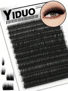 YIDUO SIY 自分開式睫毛簇，輕盈蓬鬆豐盈 DIY 嫁接睫毛，10-16mm 混長無梗單簇假睫毛，可自定義自行黏貼分段式睫毛，適用於沙龍與日常妝容 - D - 查看 1