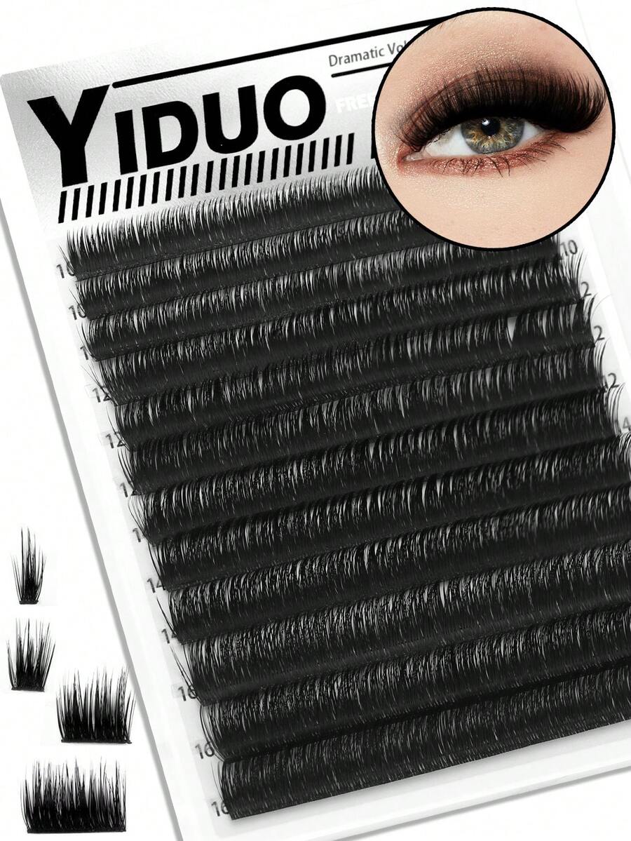 YIDUO SIY 自分開式睫毛簇,輕盈蓬鬆豐盈 DIY 嫁接睫毛,10-16mm 混長無梗單簇假睫毛,可自定義自行黏貼分段式睫毛,適用於沙龍與日常妝容 - D - 查看 1