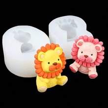 Cute Sitting Lion Silicone Mold DIY Aromatherapy Plaster Candle Diffuser Stone Handmade Resin Ornament Silicone Mold - Lion - View 4