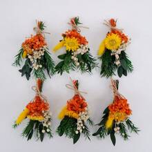 1/3/6pcs Wedding Corsage Orange Mini OUtdoor Artificial Flowers For Home Decor, Fake Flowers For Wedding Bouquets, Home & Party Decor, Christmas Valentine's Day & Mother's Day Gifts,Perfect For Thanksgiving - F03 - View 8