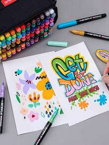Languo New Color Series Heavy Color INK PRO 9-Piece Set, 3 Sets Total 27 Colors, 426/288/192/96/72/48 Rich Ink Acrylic Marker Set, First Day Of School - Multicolor - View 4