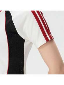 Adidas TIRO TEE3 2026 Kaos Pendek Olahraga Wanita Model V-Neck Warna Blok Terbaru Musim Panas KZ2387 - Hanyu Putih - View 5