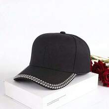 Unisex Punk Metal Rivet Baseball Cap, Hip Hop Street Fashion Sun Hat - Black - View 19
