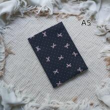 Black Base Pink Bow & Polka Dot Fabric Book Sleeve, Reusable Cloth Notebook Cover, Fits A5 & A6 Journals, Decorative Planner Protector,Back To School - Sets - View 14