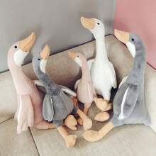 11.81inch Sitting Goose Plush Doll - Super Soft And Fluffy, Silicone Doll Full Silicone Body Plush Anime Figure Stuffed Animal Teddy Bear Plushies Dolls For Boys And Girls Office Desk Accessories Room Decor Halloween Squishy Squishies - Multicolor - View 5