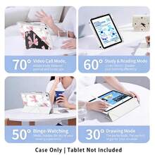 Pink Bow & Pattern Painted Effect Tablet Protective Case With Stand, Compatible With Honor 8/9/10/X8/X8A/X9/X8Pro/X9Pro, MatePad SE 11"/MatePad 11"/11.5", MatePad Pro, Apple 10th/11th Gen 2025 (A16), Galaxy Tab A7/A9 And Other Popular Models - Style 14 - View 9