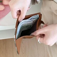 條紋女款極簡主義高級多格雙折錢包 ID 持卡夾卡片夾零錢包 - 彩色 - 查看 10