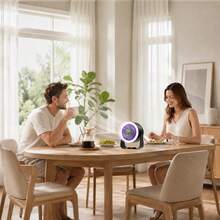 Ventilador de escritorio y pared 3 en 1, brisa suave y silenciosa, luz ajustable de 3 colores, batería recargable USB de 3600mAh, pantalla LED de batería y velocidad del ventilador, velocidad del ventilador ajustable de 0-10, cabezal inclinable de 180°, adecuado para oficina, dormitorio, residencia, cocina, regalo - 1 pieza - Ver 6