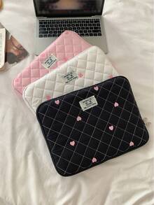 1 buah Sarung Tablet Bordir Hati Lucu, Ringan dan Tahan Gores, Cocok untuk Tablet 11"/13"/15", Tas Pelindung Penyimpanan Komputer Sentuh Nyaman Bertekstur Kreatif - MultiWarna - View 4