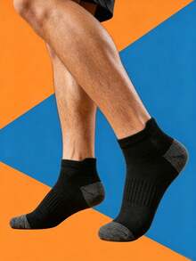 1/6/12/18 Pairs Men's Color Block Black & White Mid-Calf Socks, Sports Running Socks, Suitable For All Seasons - Multicolor - View 7