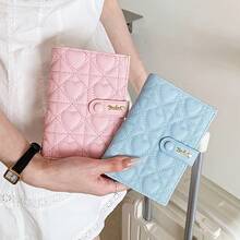 Caviar Heart Pattern! Passport Holder Zipper Short Travel Passport Bag, Multi-Function Document Storage Bag, Travel Essentials - Multicolor - View 10