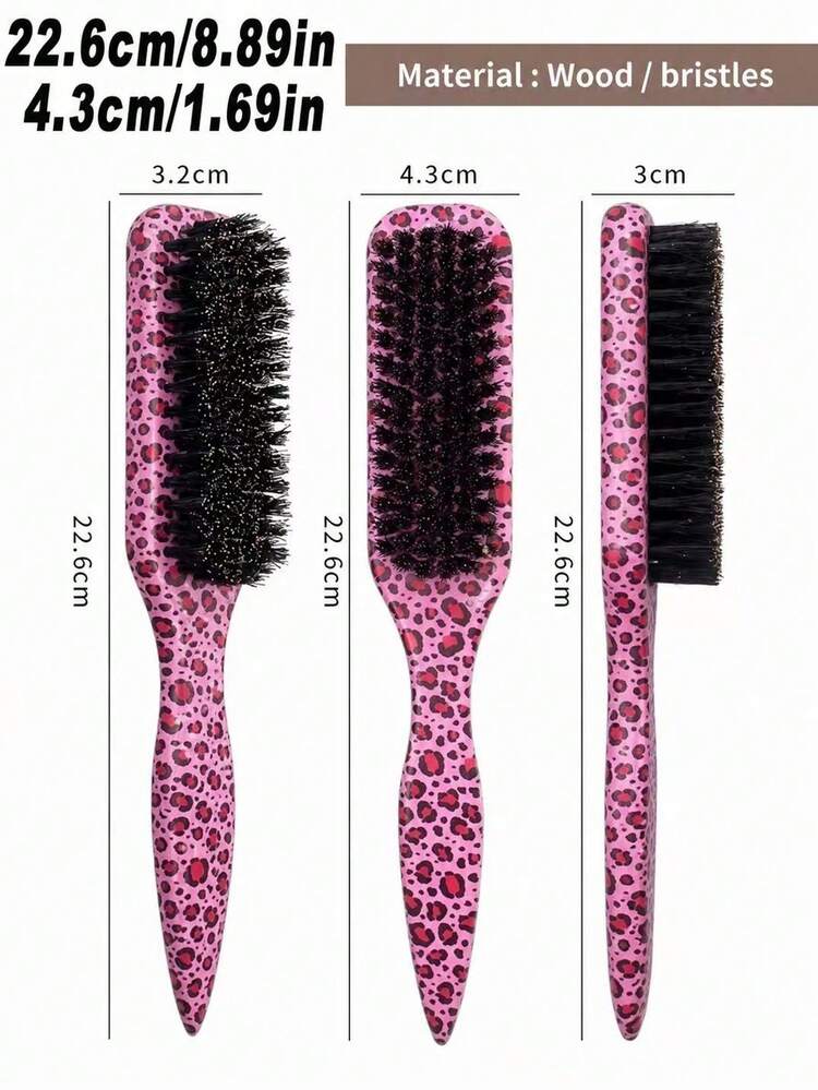 1pc Unisex Beard Comb/Brush Styling Comb Smooths Frizz And Flyaways Unscented Professional Smooth Back Comb Hair Cleaning Brush Edge Control Comb With Wide Pointed Tail Back Comb And Detangling Comb Convenient For Parting Styling Polishing And Smoothing Hair Creates Smooth Frizz-Free Hairstyle Suitable For Men And Women Recommended As Christmas Gift - Pink - View 7