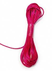 Silk Thread Satin Cord 2mm - 5 Meters Various Colors - 霓虹粉紅 - 查看 3