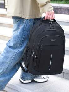 SHILAN Mochila para portátil de negocios & desplazamientos, diseño de múltiples compartimentos, mochila de gran capacidad de almacenamiento con tiras reflectantes para uso en oficina y viajes de negocios - Multicolor - Ver 8