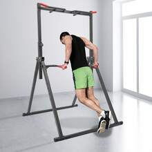 FOGGBET Foldable Power Tower Pull Up Bar And Dip Station, Height Adjustable Pull Up Bar, Fitness Workout Equipment, Free Standing Power Tower Rack For Home Gym, 440LBS Weight Capacity - Black - View 1