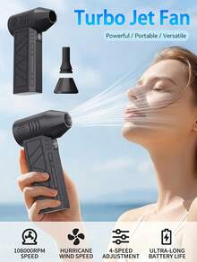 Soplador de aire eléctrico de alta potencia, soplador de aire comprimido. Soplador mini con velocidad de viento ajustable, ventilador turbo recargable con motor sin escobillas. Soplador de aire de alta velocidad y potencia para coche, computadora, teclado, uso doméstico y al aire libre - Ver 6