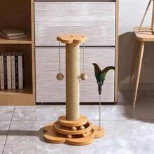 4-In-1 Cat Scratching Post, Interactive Cat Toy, Durable And Multifunctional Cat Scratching Post For Self-Entertainment, Sturdy Anti-Tipping Base, Non-Slip Mat For Cat Paw Care And Play, Suitable For Kittens And Adult Cats. Sisal Scratching Post. - Cat Picking Pillar - View 3