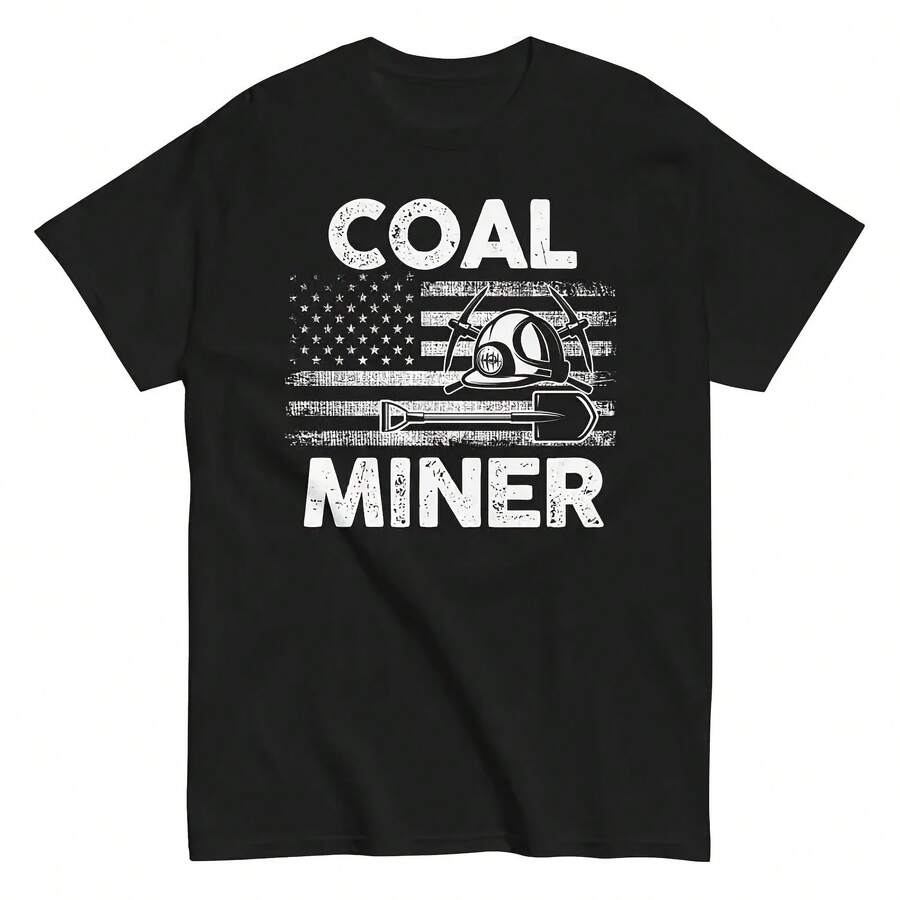 US America Flag Underground Mining American Miner T Shirt Coal - 款式 - 查看 1