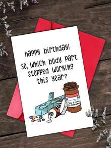 OBOVAY 1pc Funny Pill Graphic Birthday Greeting Card, UniqueGift For Family & Friends (Random Envelope Color)Back To School,Back To School,School Supplies - A - View 8