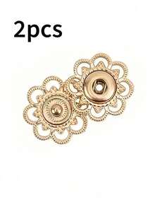 2/12pcs Vintage Gold Hollow Flower Metal Snap Buttons, Durable Smooth Edge Easy To Sew Press Studs, Suitable For Jackets, Coats, Shirts, Sweaters DIY Clothing, Gift For Tailors And Craft Enthusiasts - Multicolor - View 13