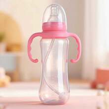 1pc 120ml/240ml 0-3 Years Straw Feeding Bottle, Standard Neck With Handle, Gravity Ball, Drink In Any Position - Multicolor - View 9