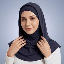 Awegeo 1Pc Instant Hijab For Women, One-Piece Jersey Headscarf, Stretchy No-Pin Hijab, Soft Breathable Full Coverage Head Wrap For Daily Wea - Multicolor - View 11