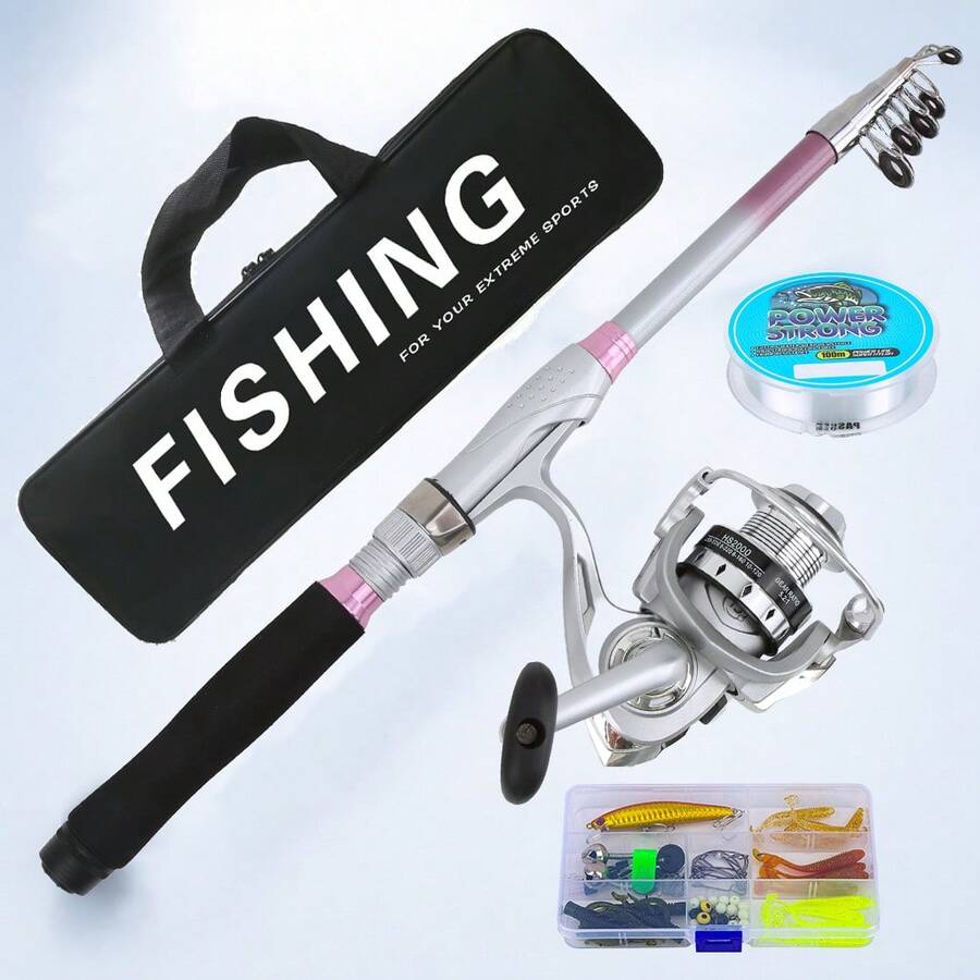 KecchKrezing 1.8m/5.9ft All-Around Fishing Rod Set With Smooth Spinning Reel, Complete Accessories And Durable Portable Bag, Suitable For Beginners And Casual Outdoor Fishing