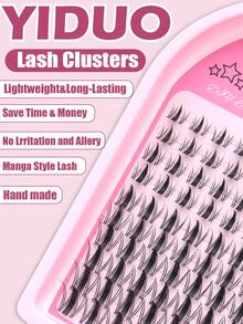 YIDUO Eyelash Cluster Set 1400pcs Cartoon Wet Glossy Soft Fine 40D 50D 60D 80D 9-16mm Continuous Length D Curl Individual Lashes Including Fairy Cartoon Style Lower Lashes Beginner Complete DIY Eyelash Tool Kit - Multicolor - View 6