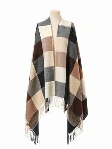 1pc Women's Summer Loose Hollow Knit Shawl, Thin Long Sleeve Spring/Autumn Air Conditioning Cape - 7-color Shawl - View 1