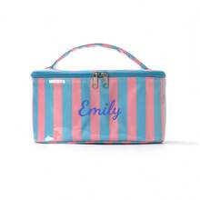 Personalized Striped Makeup Bag, Large Capacity Cosmetic Storage Bag, Portable Travel Toiletry Bag, Zipper Storage Bag, Suitable For Daily Use - Multicolor - View 14