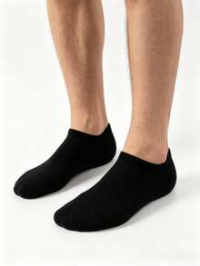 6 pares de calcetines minimalistas de unicolor para hombre, calcetines de tobillo de malla transpirable, calcetines deportivos de alta elasticidad antideslizantes y que absorben la humedad, casual y de negocios - Multicolor - Ver 7
