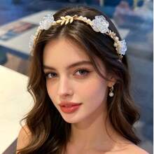 1Pc Fashion Rose Pearl Headband - Blue - View 1