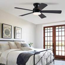 Ventilador de techo de 46 pulgadas en color negro, con luz y mando a distancia. - Negro - Ver 7