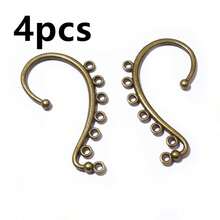 4pcs 60x36mm DIY Earrings Ear Cuffs DIY Jewelry Making Accessories Gold Silver Color Bridal Hair Combs Findings - 60x36mm - View 13