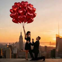 18吋紅色心形鋁箔氣球 5/10/20入組，適合訂婚、婚禮、生日派對、情人節與節日場合的優雅裝飾，精美派對佈置與可愛禮物 - 多色 - 查看 4