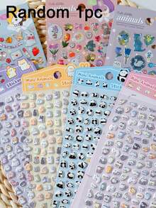 Happy Animal World Cartoon 3D Crystal Stickers Decoration Scrapbook DIY Planner Cute Diary Stationery Stickers Gift - Multicolor - View 8