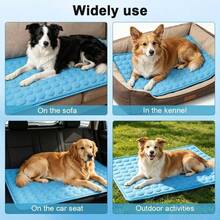Pet Dog Cooling Mat, Washable Summer Ice Silk Dog Bed Pad, Breathable Printed Design - Multicolor - View 5
