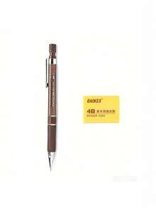 1pc/2pcs Automatic Pencil With Eraser, Wood Grain Design, Durable Lead, Non-Slip Rubber Grip, Office & School Supplies, Suitable For Sketching, Writing, Drawing, Back To School Pencil Set - Other - View 10