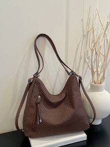 Large Capacity Korean Style Backpack New Crossbody Bag Fashion Versatile Commuter Shoulder Tote Bag - Coffee - View 6