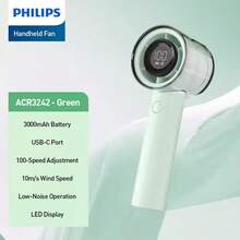 PHILIPS USB Rechargeable Handheld Fan Small Portable Desktop Fan Adjustable 1 To 100 Wind Power Display Power Summer Camping Travel Outdoor Indoor Tools, 3000mAh Battery, 158g, Lightweight And Convenient - Multicolor - View 12